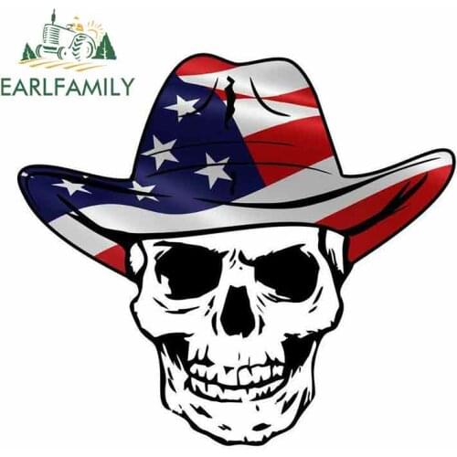 EARLFAMILY 13cm x 11.6cm For Maltese Cross Skull Graffiti Sticker DIY Anime Vinyl Car Wrap Personality Creative Stickers