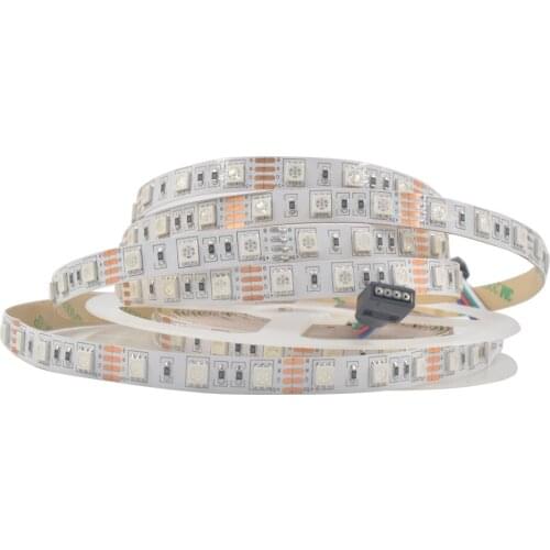 High quality 5M DC12V 60leds/M Flexible LED Strip IP30 5050 RGB 300LEDs White PCB Light Lamp white 6500K