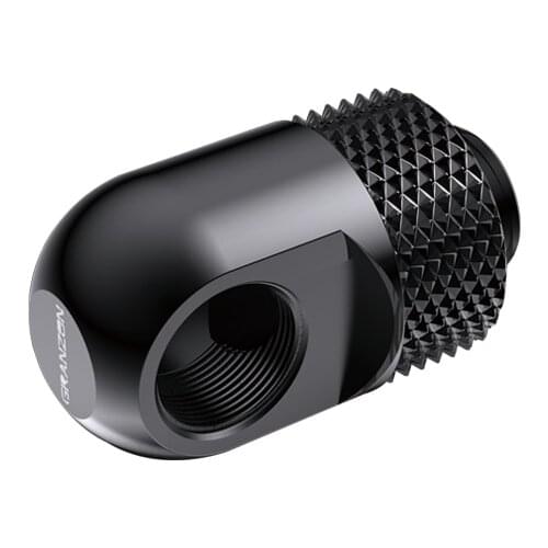 Granzon G1/4'' 90 Degree Rotary Elbow Fitting / Connector Adapter PC Water Cooling Accessories Black Silver / GD-90