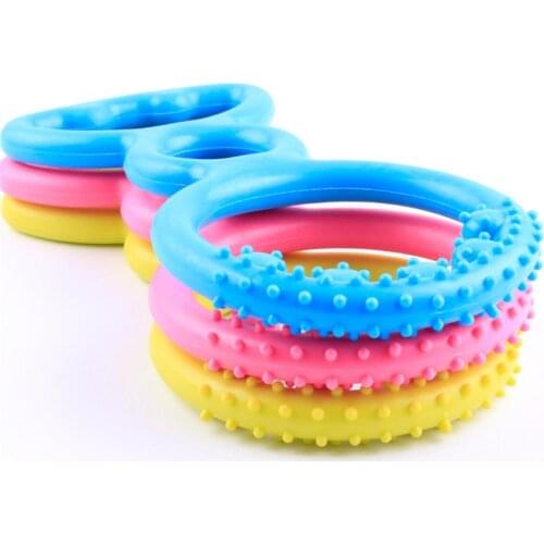 Pet Dog Interactive Toy Durable Rubber Biting Rings Chewing Toys Puppy Molar Training Play Toy Teeth Cleaning Educational Toys