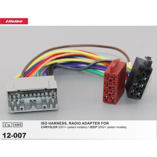 ISO Harness Radio Adapter Cable For Chrysler 200/300/Aspen Car CD DVD Player Male Wiring Plugs into Factory Harness 22 Pins