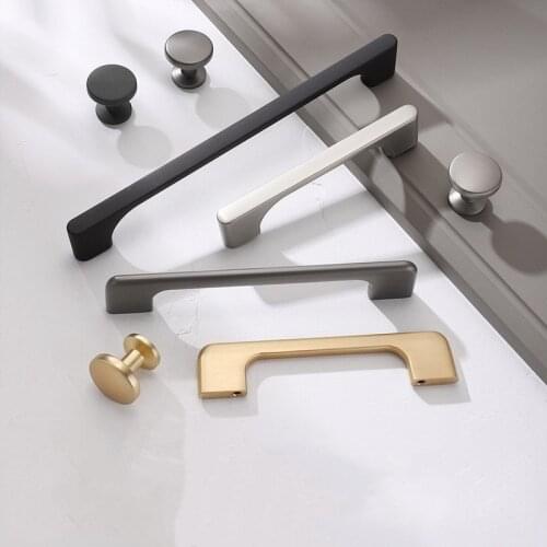 KK&FING American Simple Furniture Hardware Handles Black Cabinet Door Handles Zinc Alloy Drawer Knobs Wardrobe Cupboard Pulls