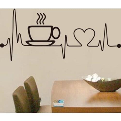 Coffee Cups Wall Stickers On The Kitchen Vinyl Art Wall Decals Adhesive Wall Papper Room Decoration Home Decor