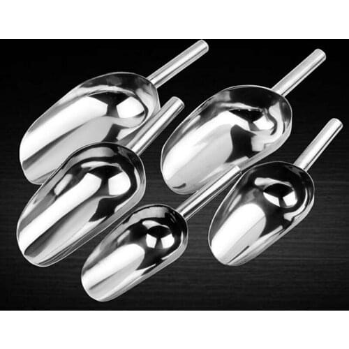 Stainless Steel Sweet Candy Ice Scraper Buffet Bar Food Measuring Scoop Shovel