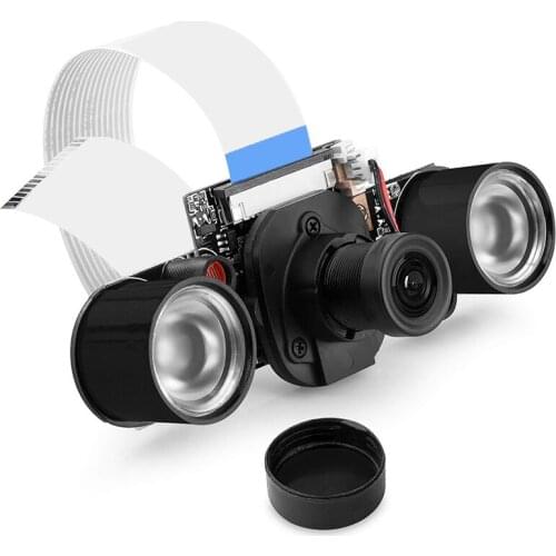 Night Vision Camera Module for Raspberry Pi 4, Mini 5MP 1080P HD Video OV5647 Sensor Webcam Kit with Embedded IR-Cut