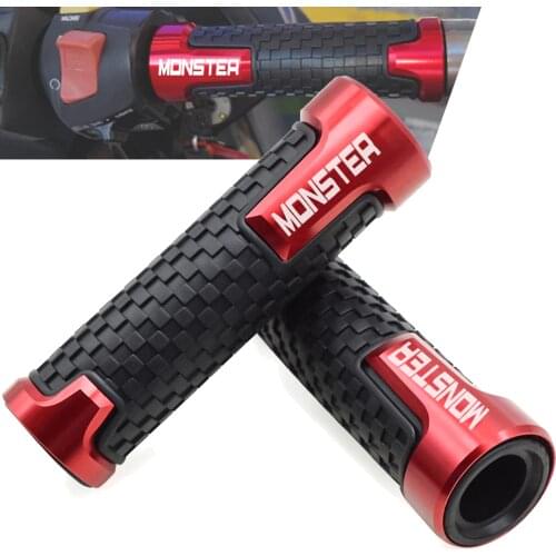 Motorcycle Aluminum+ Rubber handle grips Motorbike handlebar For Ducati MONSTER 795 796 821 1200 1200S Hypermotard Monster 695