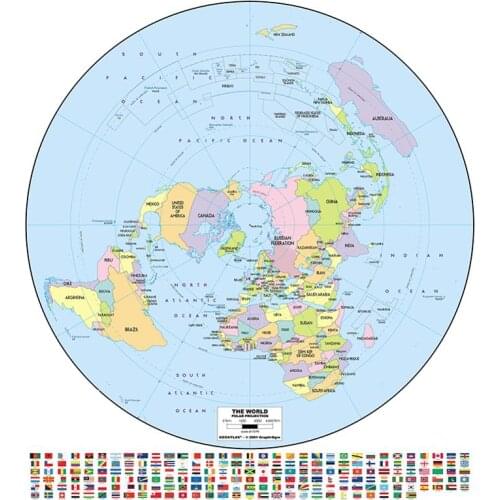 90x90cm No-fading Map Conventional World Map with Flag Non-woven For Cultural Education Office Supplies