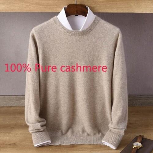 New Fashion High Quality Autumn Winter Sweater Men Thin Casual 100 Pure Cashmere O-neck Pullovers Computer Knitted Size S-3xl