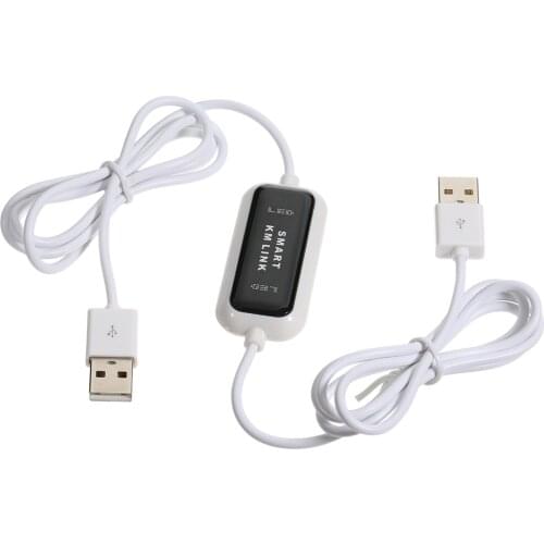 NEW USB Smart KM Link PC TO PC Keyboard Mouse KVM Sync Data Link Connection Cable Two 2 Computers Easy File Transfer Share
