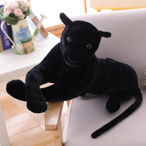 Huge plush black leopard toy big real life Black panther doll gift about 110cm xf2931
