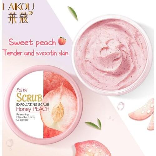Peach Body Scrub Cream Face Scrub Deep Cleansing Skin LAIKOU Whitening Go Cutin Dead Skin Treatment Acne Moisturizing Body Care