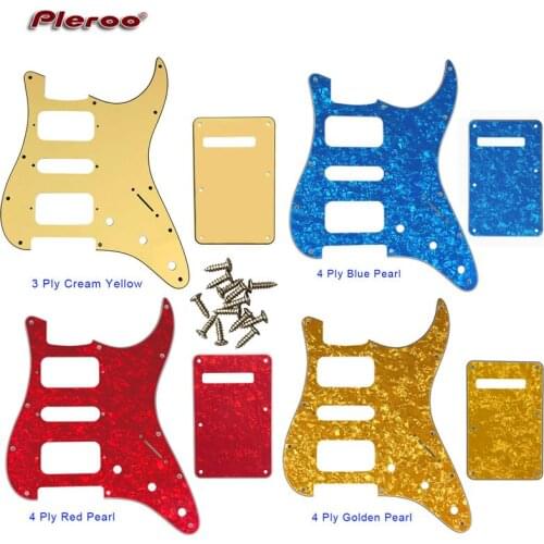 Pleroo Quality Guitar Pickguard -For US 11 Screw Holes Startocaster St Single Humbucker HSH Scratch Plate & Back Plate