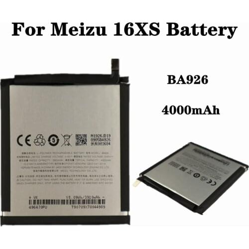 For Meizu 16XS M1926 M926 M926H M926Q BA926 Battery 4000mAh High Quality Replacement Batteries