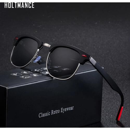 Classic Rivet Polarized Sunglasses Men Women Brand Designer TR90 Legs Lighter Design Female Male Sun Glasses With Packing