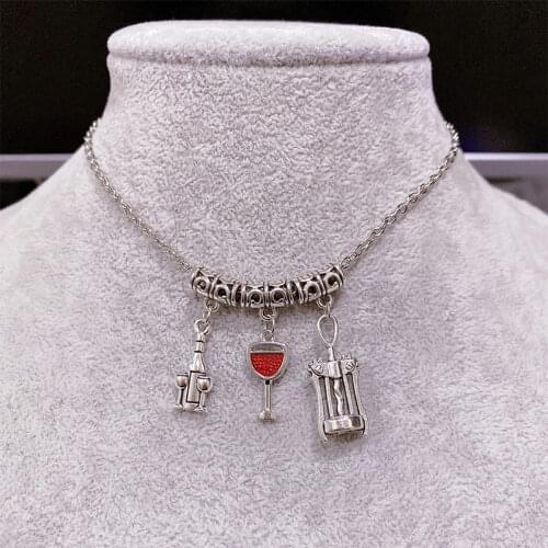 Wine necklace, Wine Lover, Wine Pendant , Charm necklace,Wine Gifts,Wine Gift