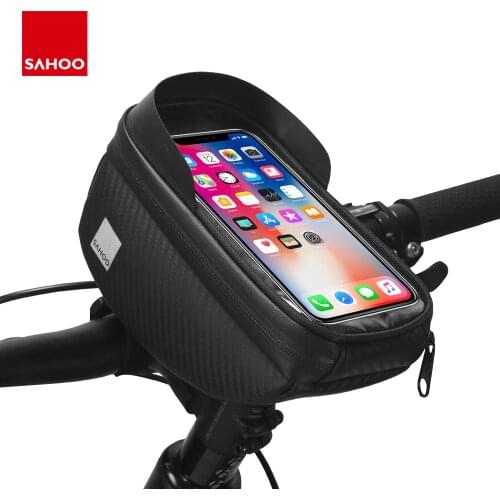 Sahoo 112003-wxy Water-resistant Touchscreen Cycling Bicycle Head Tube Handlebar 6.5" Mobile Phone Bike Bag Case Holder Pannier