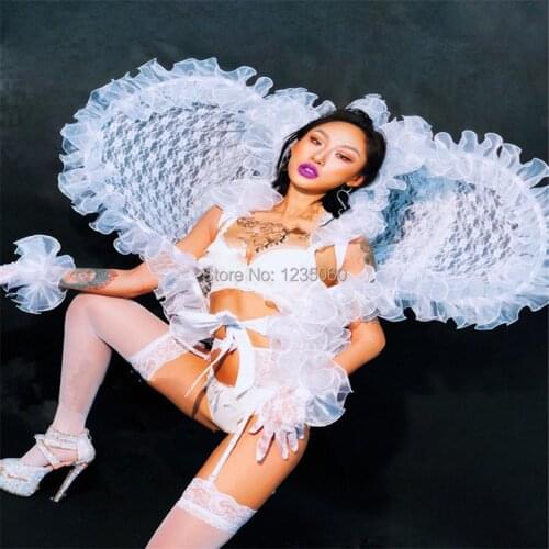 WYY Ballroom dance costumes party stage show wears catwalk singer dresses sexy club disco kleding performance ktv dj led supply