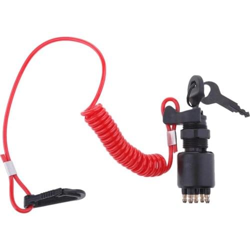 Ignition Switch Key Safety Lanyard Lock Assembly for OMC Johnson Evinrude 40-200HP Outboard Motor