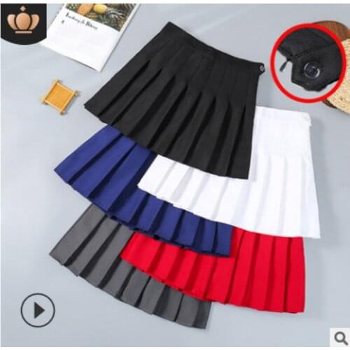 Womens Skirt Summer 2021 New High Waist Skirt plus Size A- line Skirt Korean Style jk Black and White Plaid Pleated Skirt
