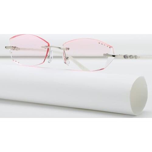 ZIROSAT 58075 Fashion Rimless Women Eyeglasses Brand Designer Myopia Clear Optical Prescription Eyewear Frame