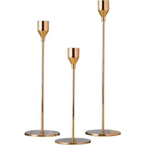 Copa de vino simple candelabro dorado sala de estar decoración de la boda luz de las velas decoración de la cena decoración del