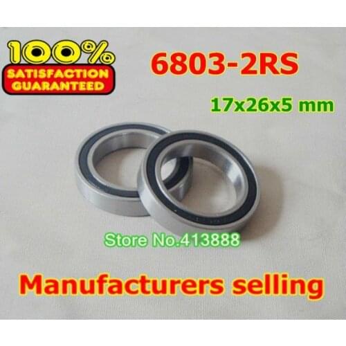1pcs) The Rubber sealing cover Thin wall deep groove ball bearings 6803-2RS 17*26*5 mm