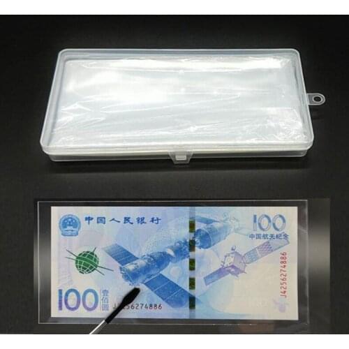 100PCS Hot Sale Money Page Of Paper Money Coin Album Coin Money Holders Transparent PVC Paper Money Banknotes With Box