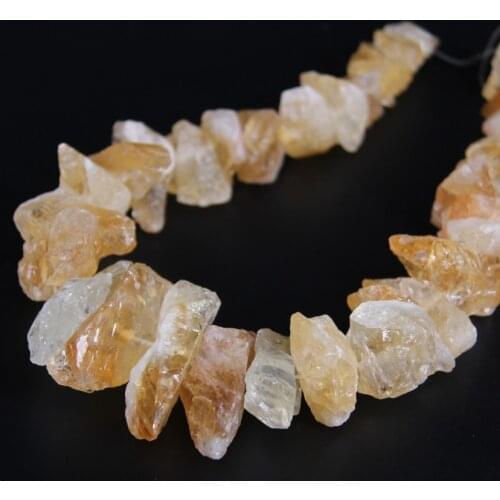 15.5"/strand Large Natural Rough Citrines Geode Freeform Nugget Gravel Beads,Raw Yellow Crystal Quartz Chips For Jewelry Making