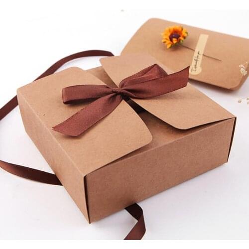 30PCS/Lot Craft Kraft Paper Box Packaging Wedding Party Small Gift Candy Favor Package Boxes Event Favor Supplies