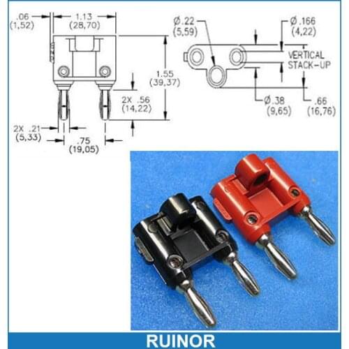 4pcs x 4mm Double Banana Plug to Binding Post Socket Jack Speaker Cables Test Probes