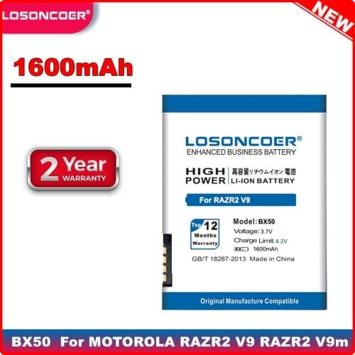 1600mAh BX50 Battery for MOTOROLA RAZR2 V9 RAZR2 V9m Q9 Q9m Q9h Battery