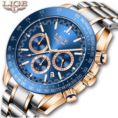 2021 LIGE Top Brand Luxury Fashion Watch Men 30ATM Waterproof Date Clock Sport Watches Mens Quartz Wristwatch Relogio Masculino