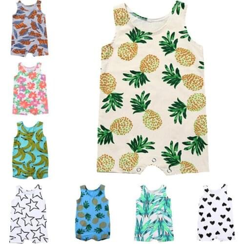 Baby Rompers Suit Summer Boy Sleeveless Jumpsuits Baby Climb Clothes, The Clothes Of The Girls Baby Clothing Rompers