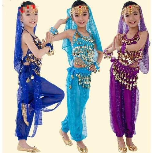 Children belly dance costume for competition Child Bollywood Dance Costumes Bellydancer Children Indian Clothing Dresses 89