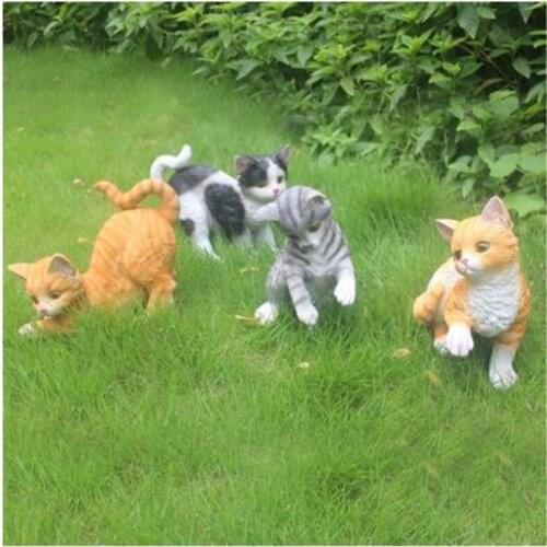Resin simulation cat crafts, garden decorations, creative animal model sculpture ornaments