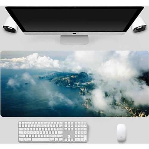 Sea snow mountain scenery Customized MousePads Computer Laptop Anime Mouse Mat Non slip Cushion Thickness 2mm LockEdge equal LE