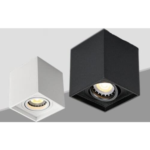 1pcs Square Surface Mounted LED Downlight with Replaceable GU10 LED Bulb 7W 10W LED Ceiling Spot Light AC85V-265V Indoor