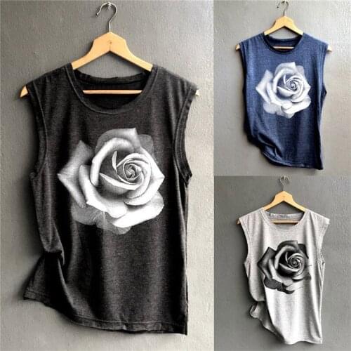 Tank Top Women 2021 Summer Sleeveless Tees Mandala Printed O-Neck Tank Female Casual Gray Tops Lady Camis Loose Flowers Tee