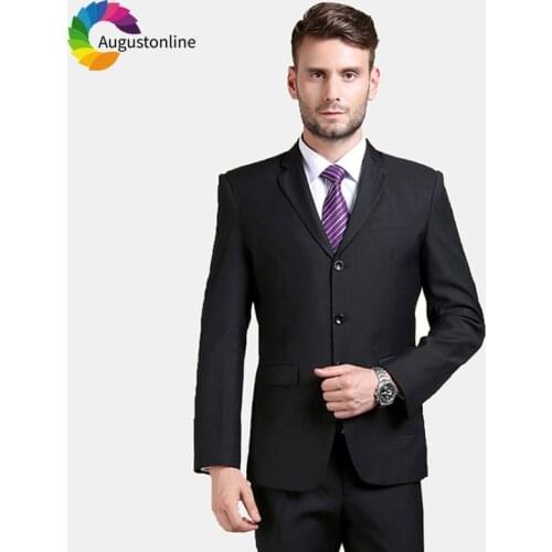 2019 Slim Fit Black Business Suits Men Suits For Wedding Formal Costume Groom Prom Tuxedo Best Man Blazer Traje Hombre 2Pieces