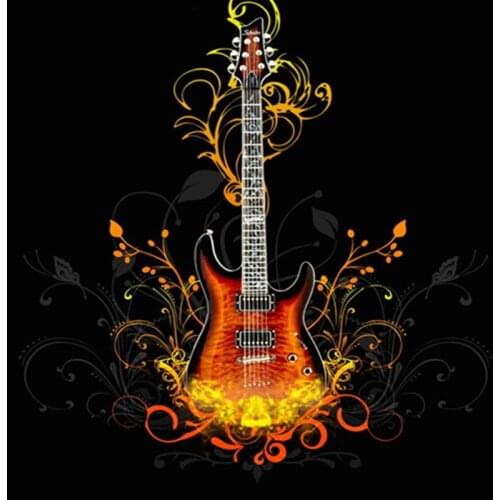 Drill Square/Round 5D Diy Diamond Embroidery Fire Guitar Diamond Painting Cross Stitch Diamond Mosaic Needlework Home Decor