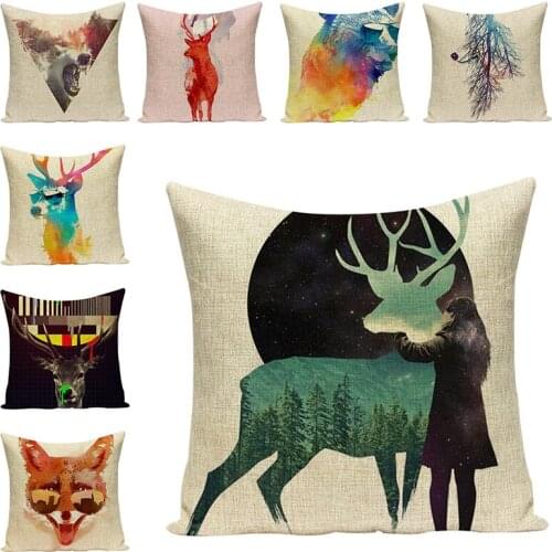 Cartoon Animal Cushion Covers for Sofa Decorative Pillow Case Throw Pillowcase Car Seat Accessories Home Textile Decor 45x45cm