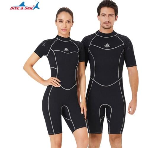 3MM Neoprene One Piece Wetsuit Mens And Womens Short Sleeve Cold Proof Warm Wetsuit Swimming Snorkeling Diving Surfing Suit