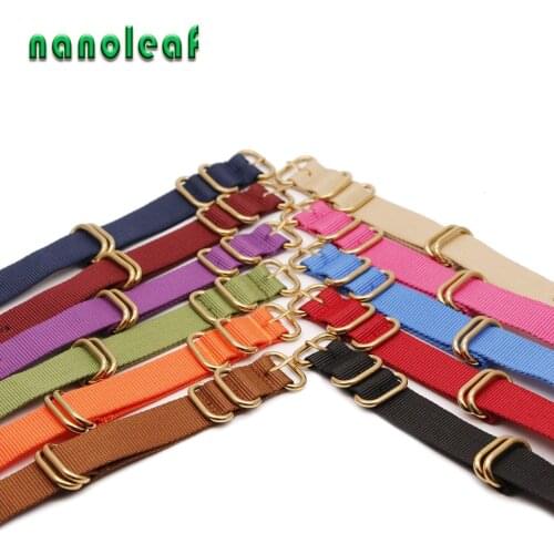Nylon Strap For NATO Army 18mm 20mm 22mm 24mm Gold Buckle Advanced Watch Belt Breathable Sports Bracelet Men Women