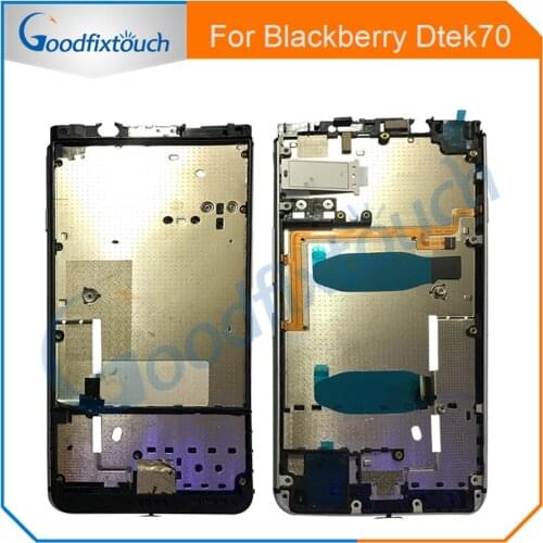 For BlackBerry Keyone DTEK70 DTEK 70 Front Frame Housing Case LCD Screen Frame Replacement Parts With Side Button Black Silver