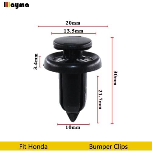 Plastics clips Packed Black Insight Front Bumper Locking Hooks Clip Fastener Push Latch Rivet Trim Rivet For Honda Accord CRV