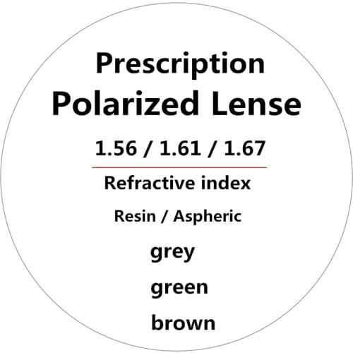 1.56 / 1.61 / 1.67 refractive index aspheric resin material UV400 polarized prescription sunglasses lens