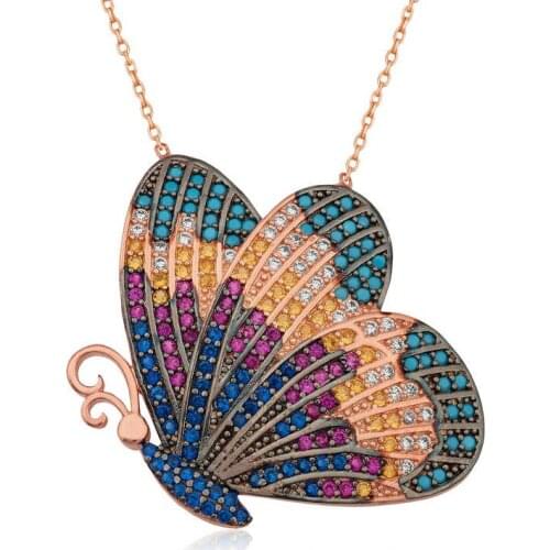 Silver Color Butterfly Necklace