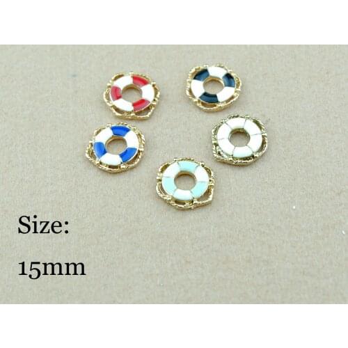 10pcs/ Pack Cute Lifebuoy Charms For Bracelets Necklace Earrings Making Accessories DIY Jewelry Pendants