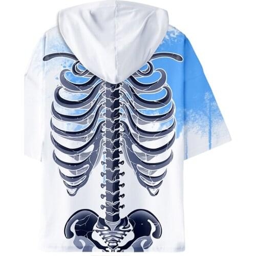 People Skeleton 3d Hoodies Pullover Print Fashion Hip Hop Men Women Hoodie Hoody Tops Short Sleeve Boys Girls Hooded Sweatshirts