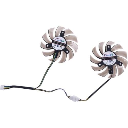1 Pair FD7010H12S 75mm 4Pin Cooler Fan Replacement for MSI GTX R6870 R6790 Graphics Video Card Cooling Fan